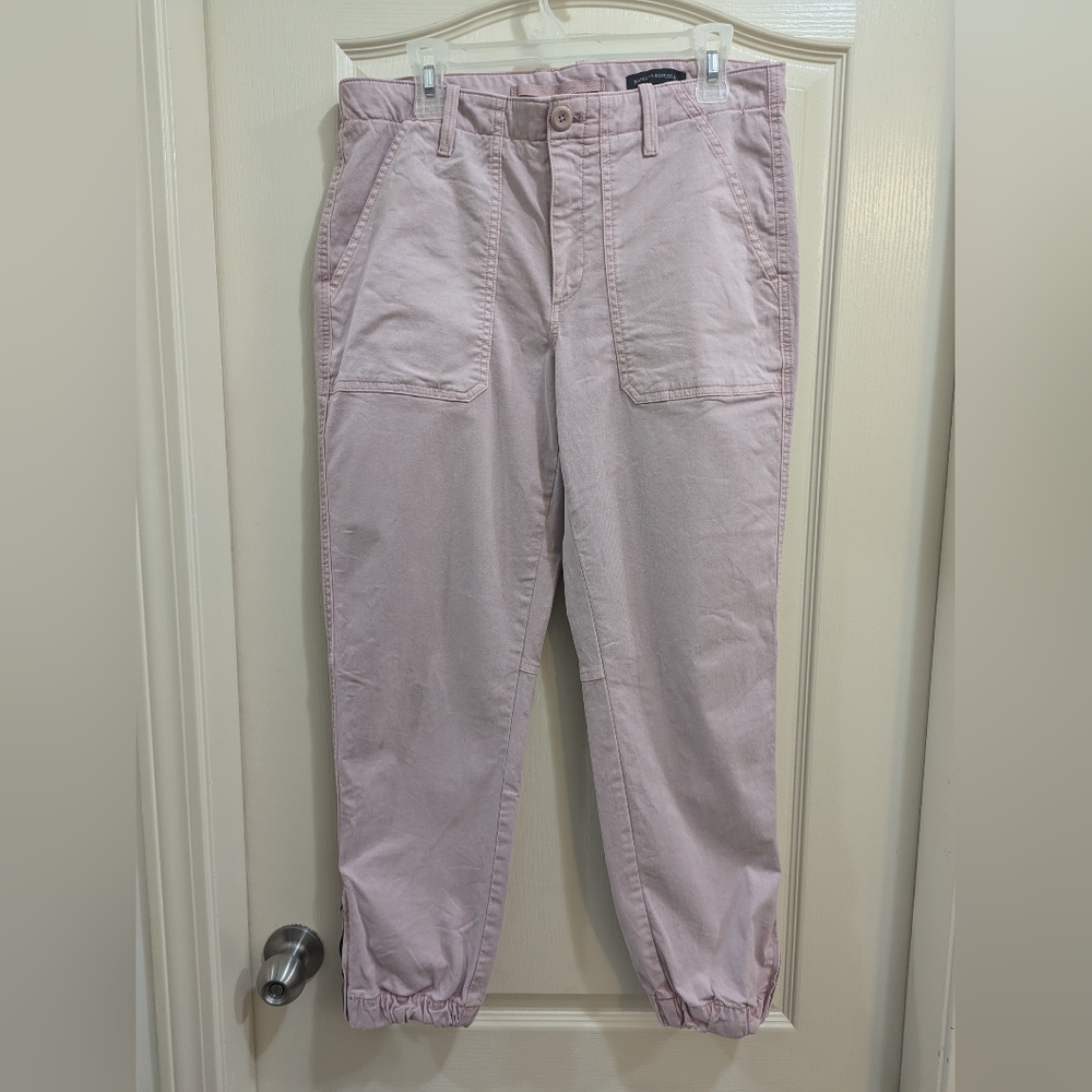 Banana Republic Light Pink Zipper Ankle Joggers